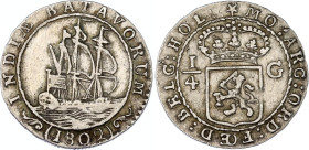 Netherlands East Indies 1/4 Gulden 1802
KM# 81, Scholt II# 492, N# 21740; Silver; Batavian Republic; XF/AUNC