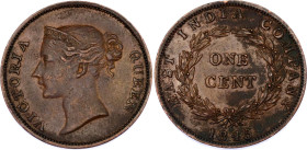 Straits Settlements 1 Cent 1845
KM# 3, N# 4086; Copper; Victoria; Calcutta Mint; XF-AUNC