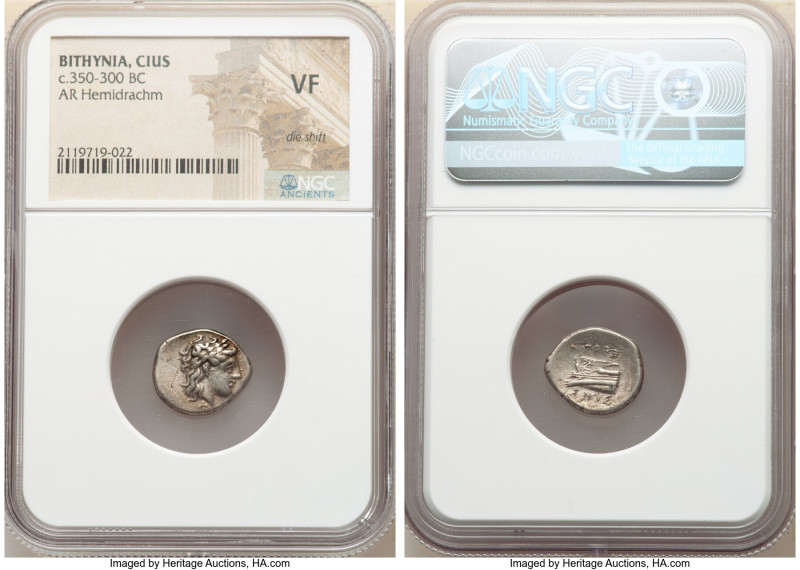 BITHYNIA. Cius. Ca. 350-300 BC. AR hemidrachm (15mm, 12h). NGC VF, die shift. Pr...