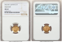 Meiji gold "High Dot" Yen Year 4 (1871) MS62 NGC, Osaka mint, KM-Y9. High dot variety. 

HID09801242017

© 2022 Heritage Auctions | All Rights Res...