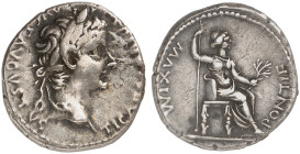 RÖMISCHE MÜNZEN. RÖMISCHE KAISERZEIT. Tiberius, 14 - 37. 
Ein zweites, ähnliches Exemplar.
3,72 g ss