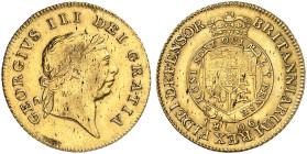 EUROPA. ENGLAND. George III., 1760-1820. 
1/2 Guinea 1806.
Friedb. 364, S. 3737, Schlumb. 84 Gold kl. Sfr., ss - vz