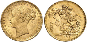 EUROPA. ENGLAND. Victoria, 1837-1901. 
Sovereign 1871.
Friedb. 388, Seaby 3856 A, Schlumb. 290 Gold min. Rdf., vz+