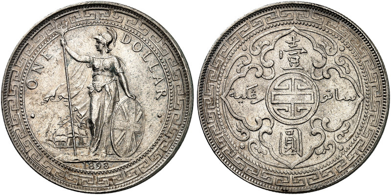 EUROPA. ENGLAND. Victoria, 1837-1901. 
Trade Dollar 1898, Bombay.
Dav. 407, KM...