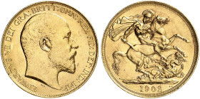 EUROPA. ENGLAND. Edward VII., 1901-1910. 
2 Pounds 1902.
Friedb. 399, S. 3967, Schlumb. 472 Gold vz