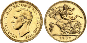 EUROPA. ENGLAND. George VI., 1936-1952. 
1/2 Sovereign 1937.
Friedb. 412, S. 4077, Schlumb. 657 Gold PP