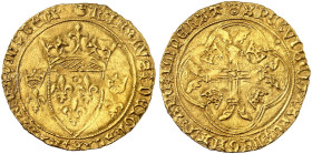 EUROPA. FRANKREICH. - Königreich. Charles VII., 1422-1461. 
Écu d'or neuf à la couronne o. J., Montpellier.
Friedb. 307, Dupl. 511 B Gold ss