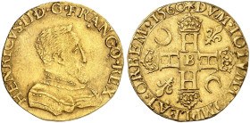 EUROPA. FRANKREICH. - Königreich. Charles IX., 1560-1574. 
Doppelter Henri d'or 1560, B - Rouen.
Friedb. 377, Dupl. 1041 Gold, RR ! ss