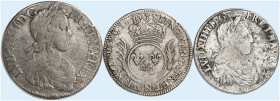 EUROPA. FRANKREICH. - Königreich. Louis XIV., 1643-1715. 
Lot von 3 Stück: Écu à la mèche longue 1649, K - Bordeaux, 1/2 Écu au buste juvénile 1662, ...