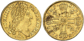 EUROPA. FRANKREICH. - Königreich. Louis XIV., 1643-1715. 
Louis d'or au soleil 1710, L - Bayonne.
Friedb. 444, Dupl. 1449, Gad. 256 Gold f. vz