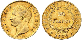 EUROPA. FRANKREICH. - Königreich. Napoléon I., 1804-1814. 
Ein zweites Exemplar.
Gold ss