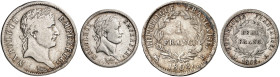 EUROPA. FRANKREICH. - Königreich. Napoléon I., 1804-1814. 
Lot von 2 Stück: 1/2 Franc 1808, A - Paris, 1 Franc 1808, B - Rouen.
Gad. 398, 446 ss