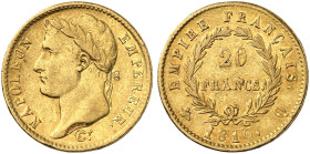 EUROPA. FRANKREICH. - Königreich. Napoléon I., 1804-1814. 
20 Francs 1810, Q - Perpignan.
Friedb. 518, Gad. 1025, Schlumb. 89 Gold ss