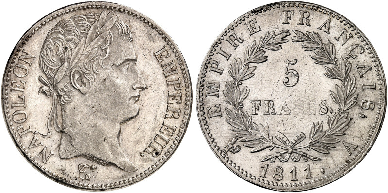 EUROPA. FRANKREICH. - Königreich. Napoléon I., 1804-1814. 
5 Francs 1811, A - P...