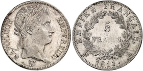 EUROPA. FRANKREICH. - Königreich. Napoléon I., 1804-1814. 
5 Francs 1811, A - Paris.
Dav. 85, Gad. 584 min. Kr., vz