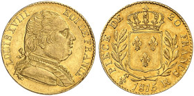 EUROPA. FRANKREICH. - Königreich. Louis XVIII., en exil 1815. 
Ein zweites Exemplar.
Gold f. vz