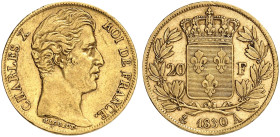 EUROPA. FRANKREICH. - Königreich. Charles X., 1824-1830. 
20 Francs 1830, A - Paris.
Friedb. 549, Gad. 1029, Schlumb. 182 Gold ss+