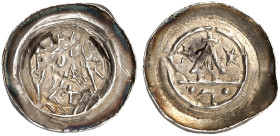 EUROPA. - STRASBOURG. - Bistum. Heinrich von Staleck, 1245-1260. 
Pfennig. Brustbild mit Kreuz und Krummstab / Torturm zwischen zwei Sternen.
Nessel...