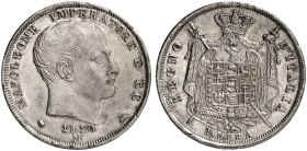 EUROPA. ITALIEN. - Königreich. Napoleon I., 1805-1814. 
1 Lira 1810, Mailand.
Pagani 43 kl. Rdf., vz+