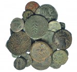 27 monedas: 1 dupondio, 6 ases y 20 semis y cuadrantes ibéricos e ibero-romanos del sur y sueste peninsular. De RC a MBC-.