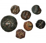 7 monedas; 1/4 de calco, I-923; 1/8 de calco (6), I-906, 913 y 924. Calidad media BC+.