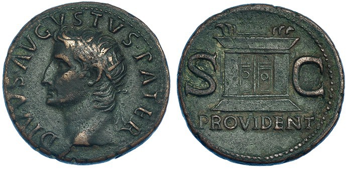 AUGUSTO. As. Roma (22-30 d. C.). Acuñada bajo Tiberio. A/ Busto radiado a izq.; ...