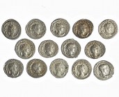 Lote de 14 antoninianos: Gordiano III (4), Otacilia Severa (7), Trajano Decio (2) y Herennia Etruscilla. MBC+/EBC.