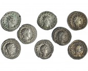 Lote de 8 antonininos: Gordiano III, Filipo I (2), Filipo II, Herennia Etruscilla, Treboniano Galo, Valeriano y Galieno. MBC/MBC+.