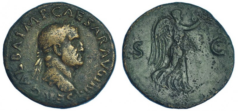 GALBA. Sestercio. Roma (68-69). A/ SER. GALBA. IMP. CAESAR. AVG. TR. P. R/ La Vi...