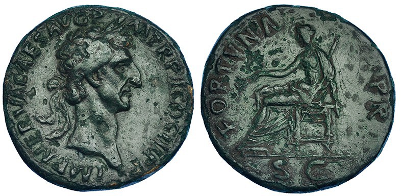 NERVA. Sestercio. Roma (97). A/ IMP. NERVA CAES AVG. P. M. TR. P. II COS III. P....