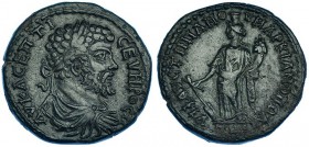 SEPTIMIO SEVERO. AE. Moesia Inferior (193-211). Markianopolis. AE 12,92 g. Pátina verde oscuro. MBC.