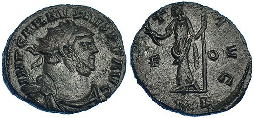 CARAUSIO. Antoniniano. Londinium (289-90). A/ Busto radiado, drapeado y con cora...