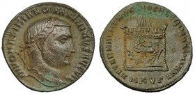 MAXIMINO II. Follis. Cyzicus (311). En honor de Galerio Maximiano. Marca: MKVG. A/ DIVO MAXIMIANO MAXIMINVS AVG. FIL. R/ AETERNAE MEMORIAE GALERI MAXI...