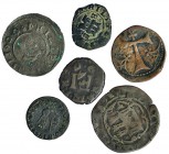 6 cobres: Senyal de Tarragona; 4 maravedís, Santo Domingo, S-P/F; 4 cornados, 1•6•X• (1610), Pamplona; 4 maravedís, 1616, Burgos; 16 maravedís, 1662, ...