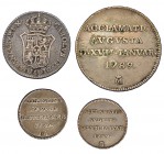 Medallas de proclamación. 1789. Madrid. AR 25, 20 y 15 (2) mm. MPN-146, 147 y 149 (2). MBC-.
