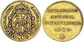 1/2 escudo. Medalla de proclamación. 1789. Madrid. VI-866. Rayitas en el rev. MBC. Muy escasa.