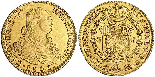 2 escudos. 1801. Madrid. FA. VI-1052. Rayitas de ajuste. MBC+.