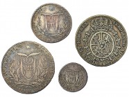 4 medallas de proclamación. Madrid. 1808. AR 25,5 (2), 20 y 14 mm. H-2(2), 3 y 4. MPN-318 (2), 319 Y 320. bc+/mbc.