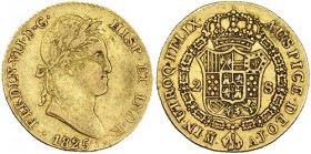2 escudos. 1825. Madrid. AJ. VI-1348. MBC.