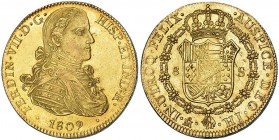 8 escudos. 1809. México. HJ. VI-1482. Fina rayita en el rev. B. O. EBC-.