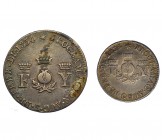 2 medallas de proclamación. Granada. 1834. AR 19 y 14,5 mm. H-14 y 15. MBC-/MBC.
