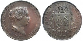 25 céntimos de real. 1864. Barcelona. VI-144. NGC-MS-61. EBC+.