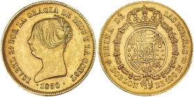 Doblón de 100 reales. 1850. Madrid. CL. VI-626. MBC+.