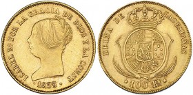 100 reales. 1855. Barcelona. VI-631. EBC.