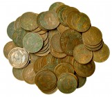 71 monedas. 1 céntimo: 1870 (8), 1906 (43), 1912 (18). 2 céntimos: 1905 y 10 céntimos de escudo, 1868. Calidad media MBC+.
