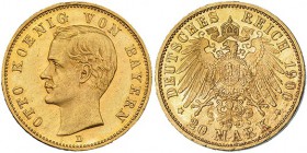ESTADOS ALEMANES. Baviera. 20 marcos. 1900. D. KM-920. B.O. EBC+/ SC.