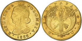 COLOMBIA. 8 escudos. 1833/22. Popayán. UR. KM-82.2. R.B.O. EBC-.