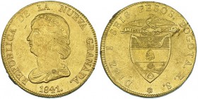 COLOMBIA. 16 pesos. 1841. Bogotá. RS. KM. 94.1. R. B. O. EBC.
