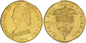 COLOMBIA. 16 pesos. 1838. Popayán. RU. KM-94.2. R.B.O. EBC-.