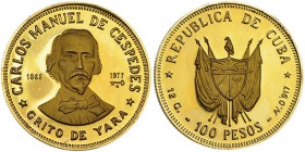 CUBA. 100 pesos. 1977. Carlos M. de Céspedes. KM-43. Prueba.